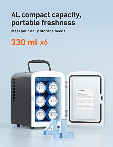 4L Mini Fridge Cooler & Warmer for Home & Travel