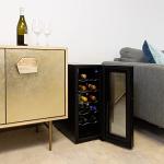 12-Bottle Black Wine Fridge for Small Spaces