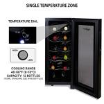 12-Bottle Black Wine Fridge for Small Spaces