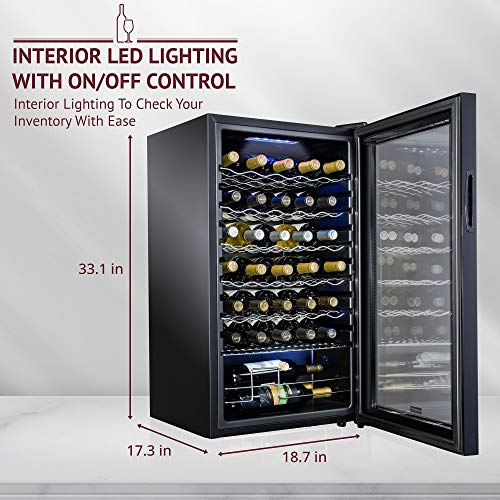 SCHMECKE 34 Bottle Wine Cooler with Lock | Large Freestanding Cellar