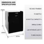 Black 20-Bottle Thermoelectric Wine Fridge for Home