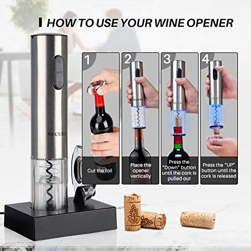 Electric Wine Bottle Opener with Foil Cutter
