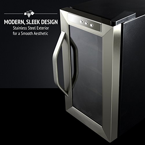 Ivation 8 Bottle Wine Cooler - Stainless Steel