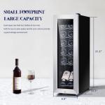 Kalamera 12-Bottle Wine Refrigerator with Stainless Steel Door