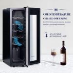Kalamera 12-Bottle Wine Refrigerator with Stainless Steel Door