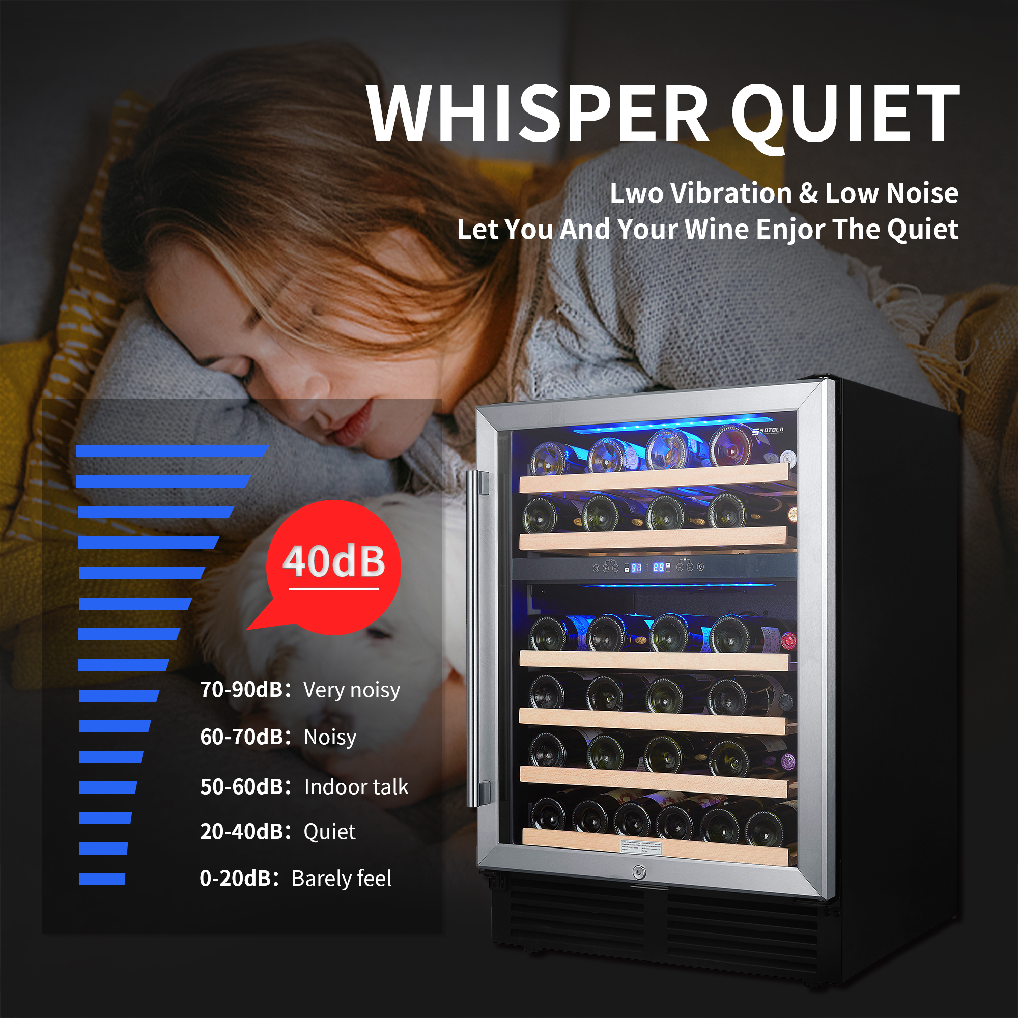 24" Dual Zone Wine Cooler Cabinet - 46 Bottles