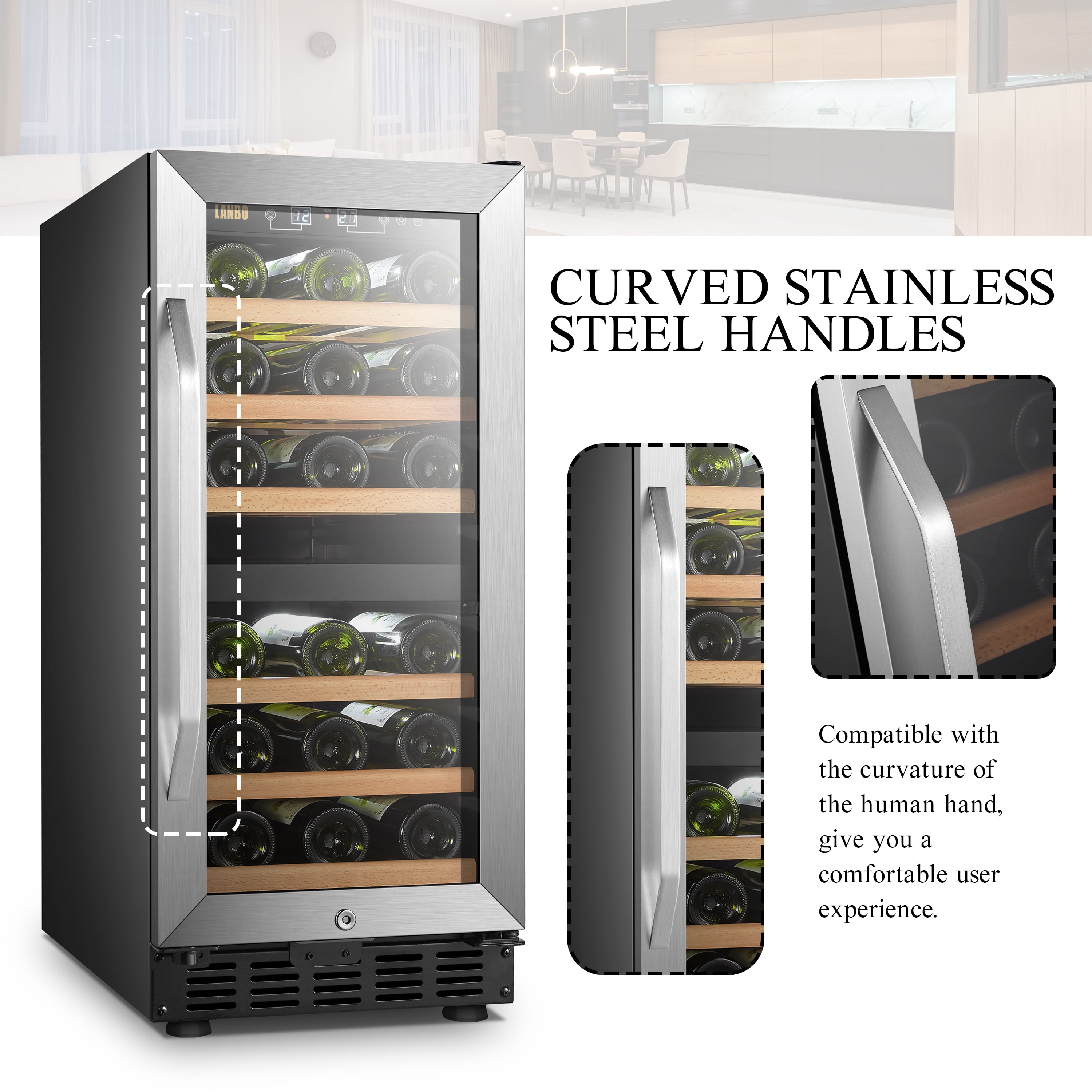 Lanbo Dual Zone Wine Cooler - 28 Bottles