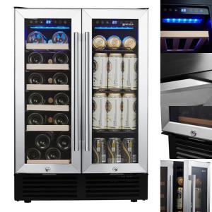 Dual Zone Wine Refrigerator with Glass Doors