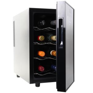 8-Bottle Black Wine Fridge with Thermoelectric Cooling