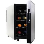 8-Bottle Black Wine Fridge with Thermoelectric Cooling