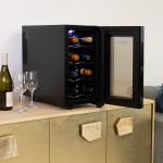 8-Bottle Black Wine Fridge with Thermoelectric Cooling