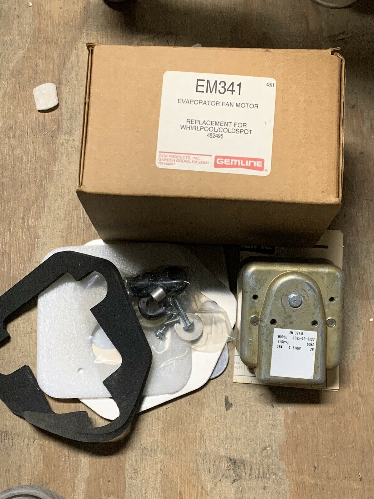 NOS Gemline Refrigerator Evaporator Fan Motor EM333
