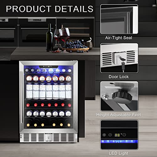 Antarctic Star Wine Cooler with Lock, 24inch