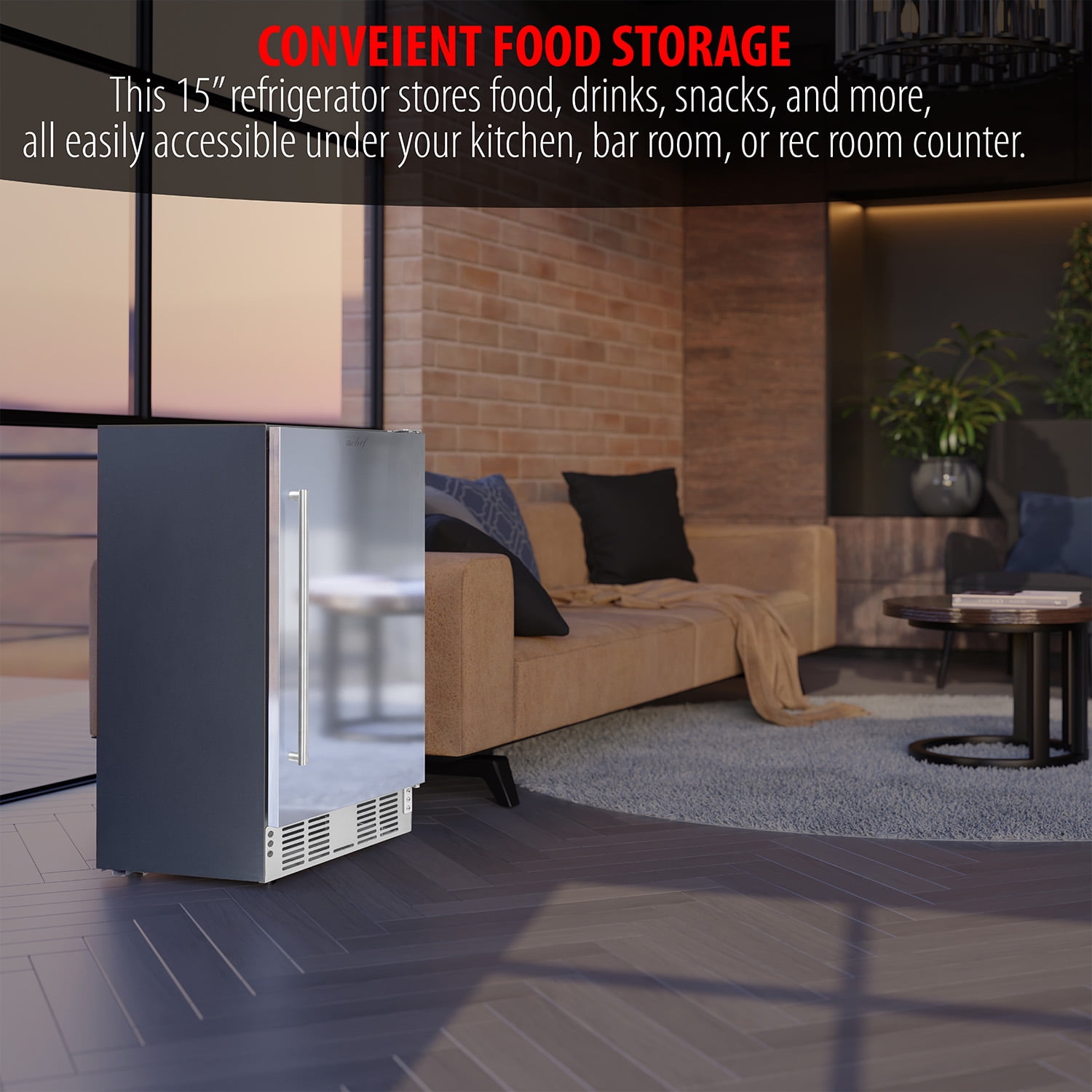 15-Inch Under Counter Wine Fridge with Digital Thermostat
