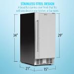 15-Inch Under Counter Wine Fridge with Digital Thermostat
