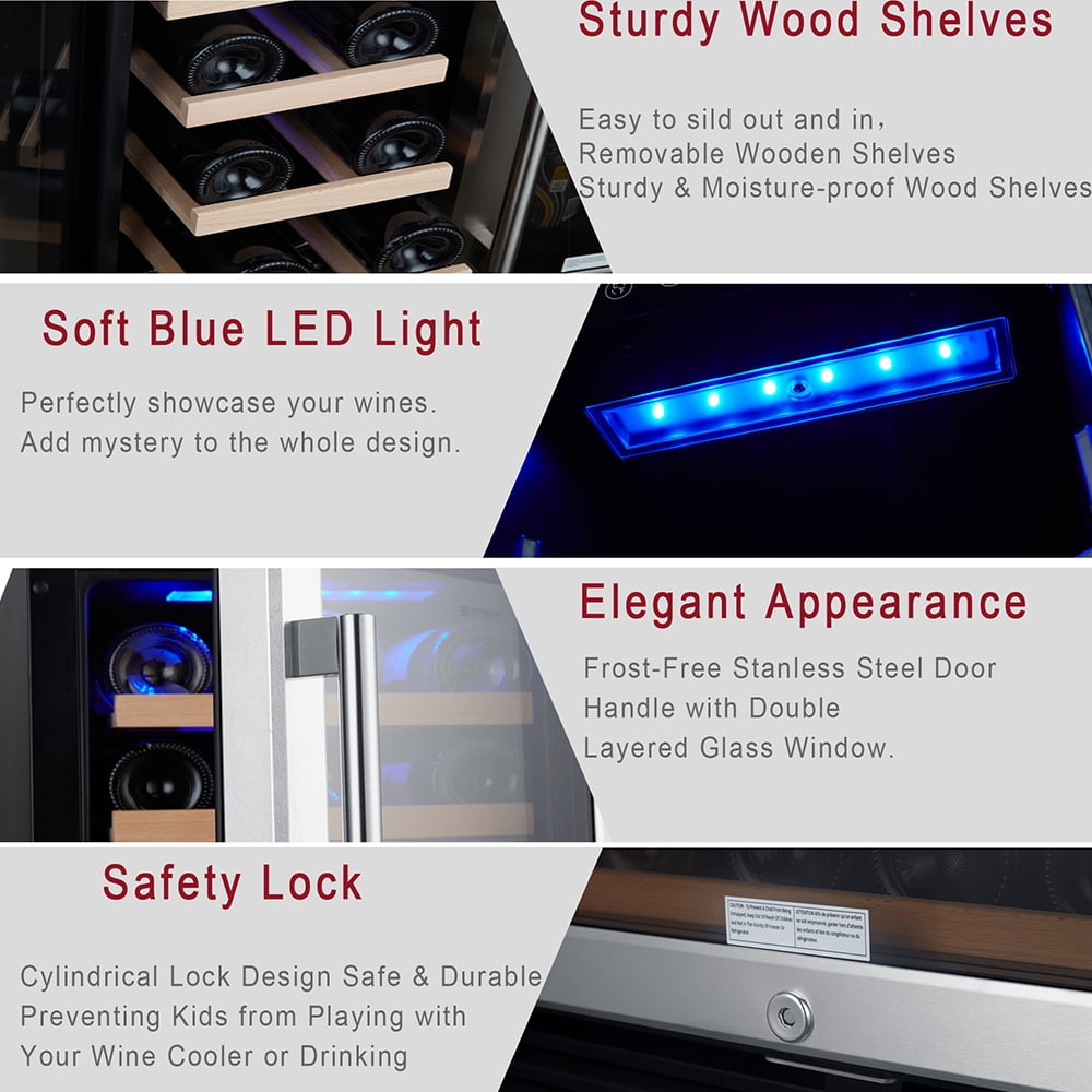 Dual Zone Wine Refrigerator with Glass Doors