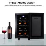 8-Bottle Black Wine Fridge with Thermoelectric Cooling