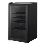 Black wine fridge with adjustable temperature control