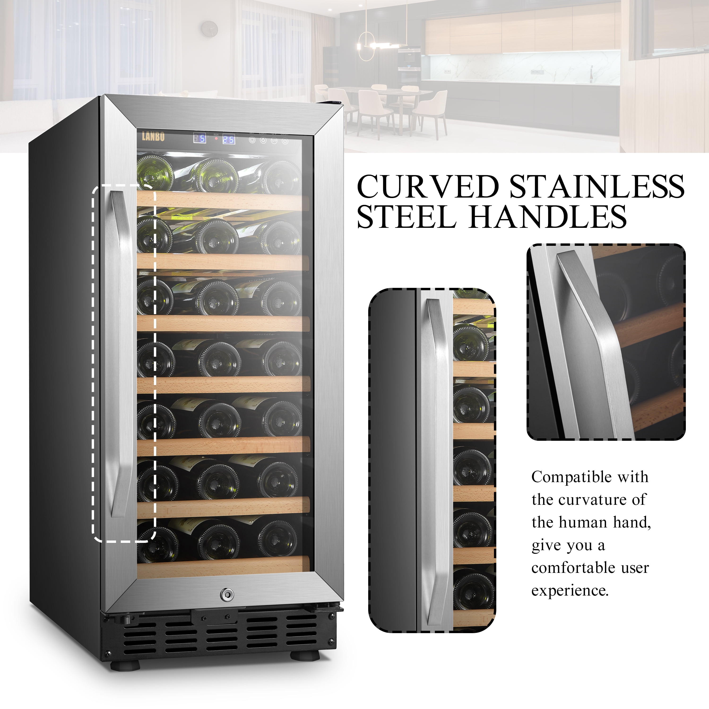 Lanbo 33 Bottle Under Counter Wine Cooler