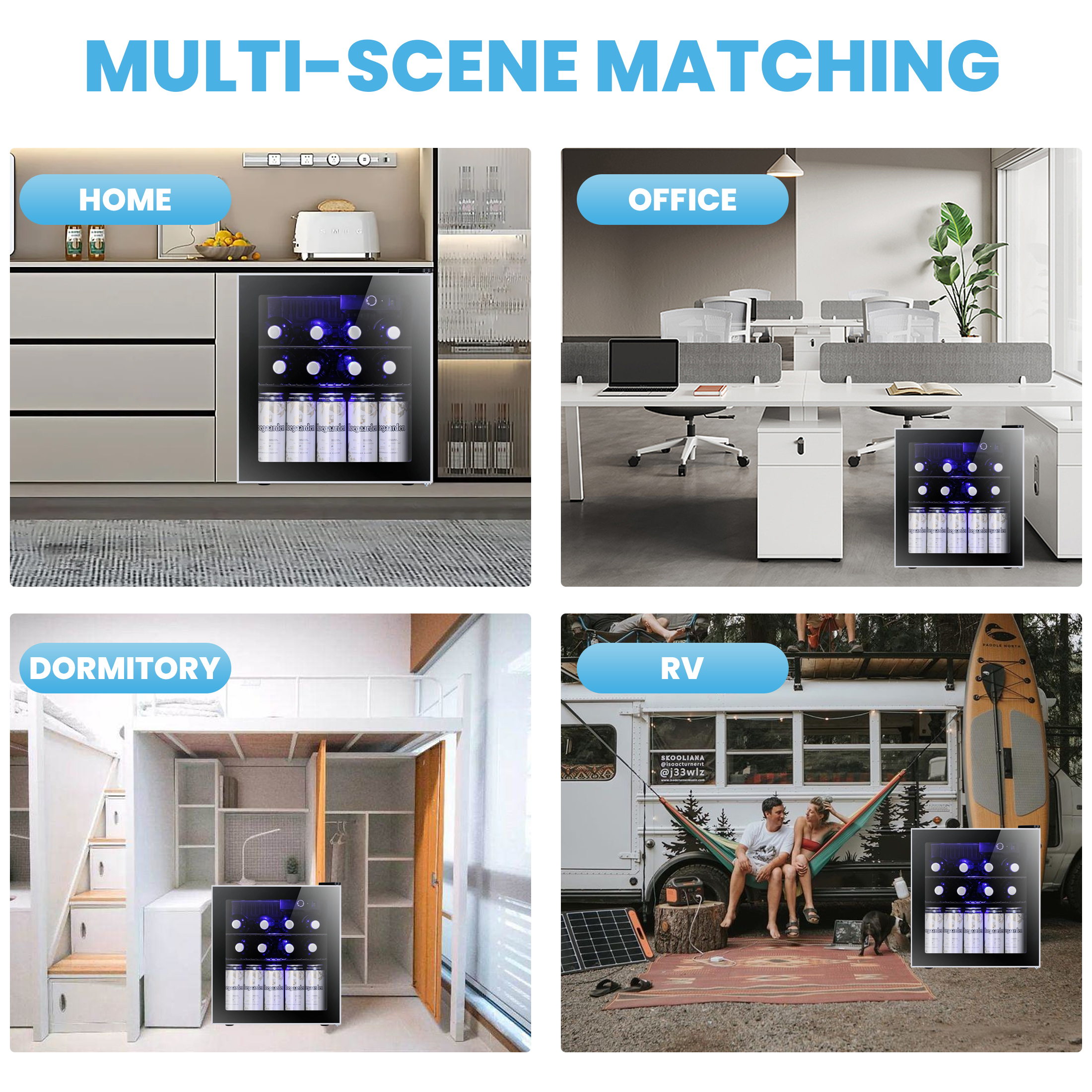 AGLUCKY 1.6cu.ft Wine & Beverage Fridge