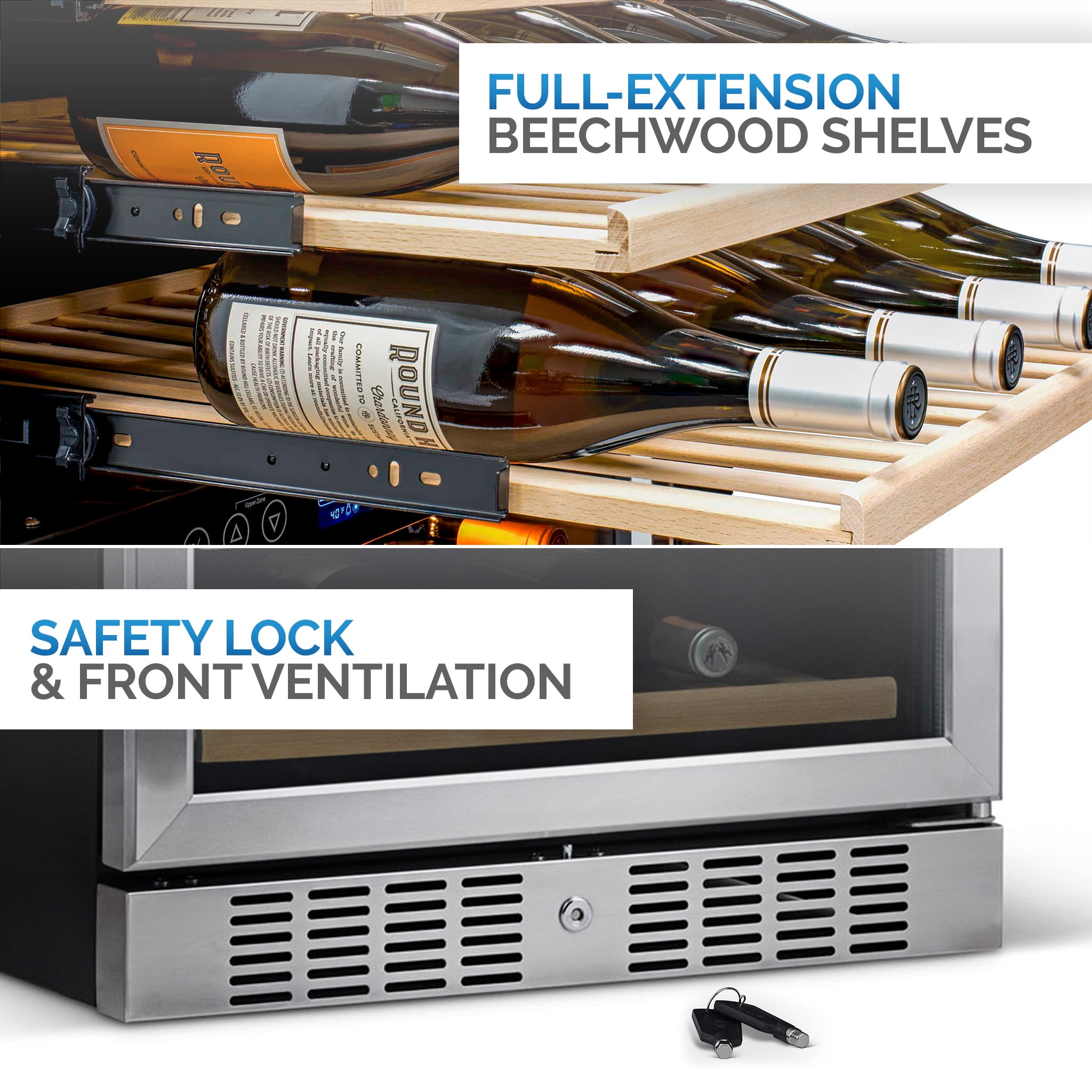 Dual-Zone 46-Bottle Wine Fridge by NewAir