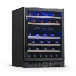 Black Stainless Steel Dual Zone Wine Fridge