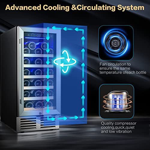 15" Bodega Wine Fridge, 31-Bottle Capacity & Digital Control