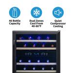 Black Stainless Steel Dual Zone Wine Fridge