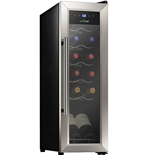 Compact NutriChef Wine Fridge with Digital Control