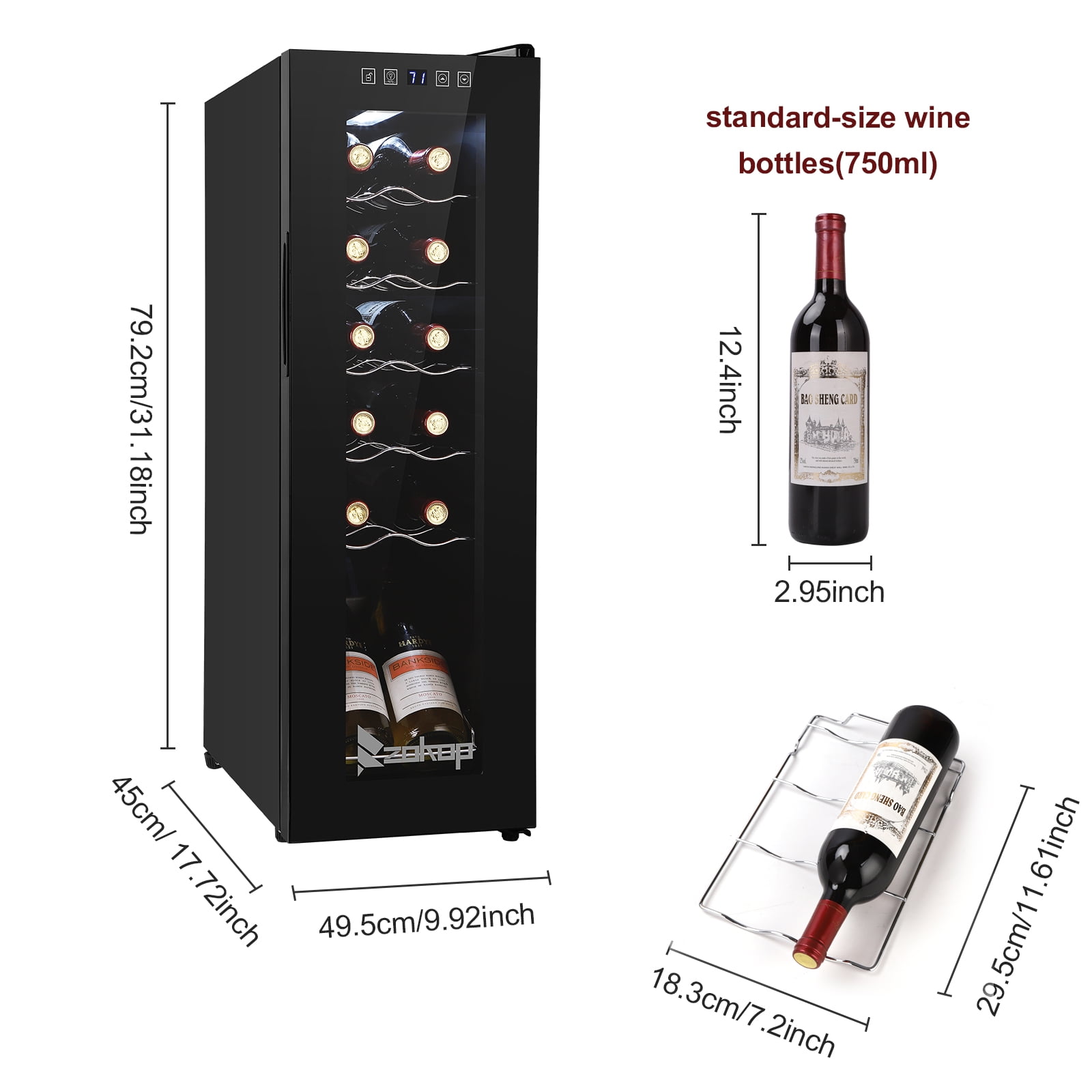 Mini Wine Fridge with Clear Glass Door