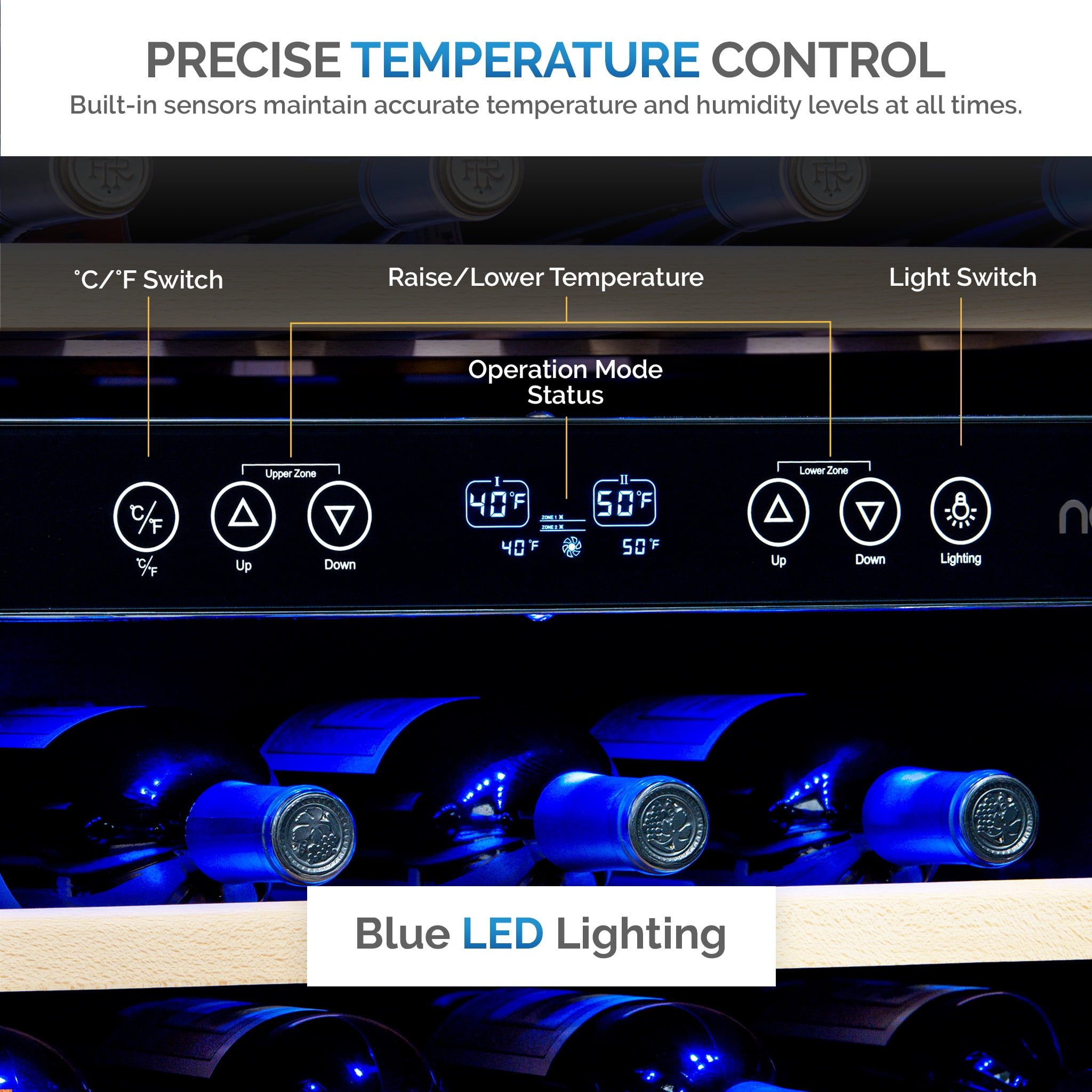 Dual-Zone 46-Bottle Wine Fridge by NewAir