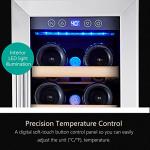 Kalamera 18-Bottle Wine Cooler with Stainless Steel Door