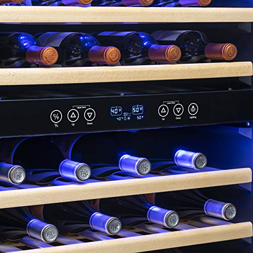 Black Stainless Steel Dual Zone Wine Fridge