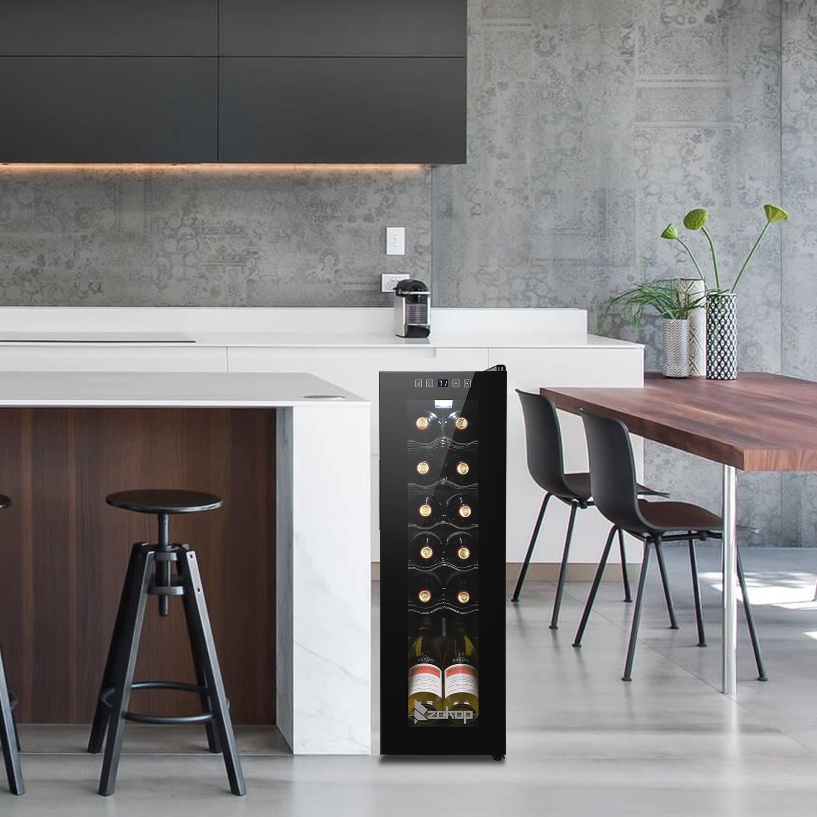 Mini Wine Fridge with Clear Glass Door