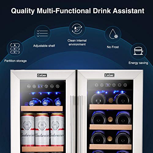 COLZER Dual Zone Under Counter Wine Fridge