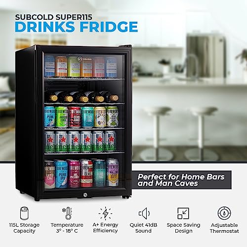 Subcold Super115 LED Drinks Fridge (Black)
