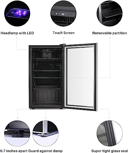 Antarctic Star Wine Cooler with Clear Glass Door