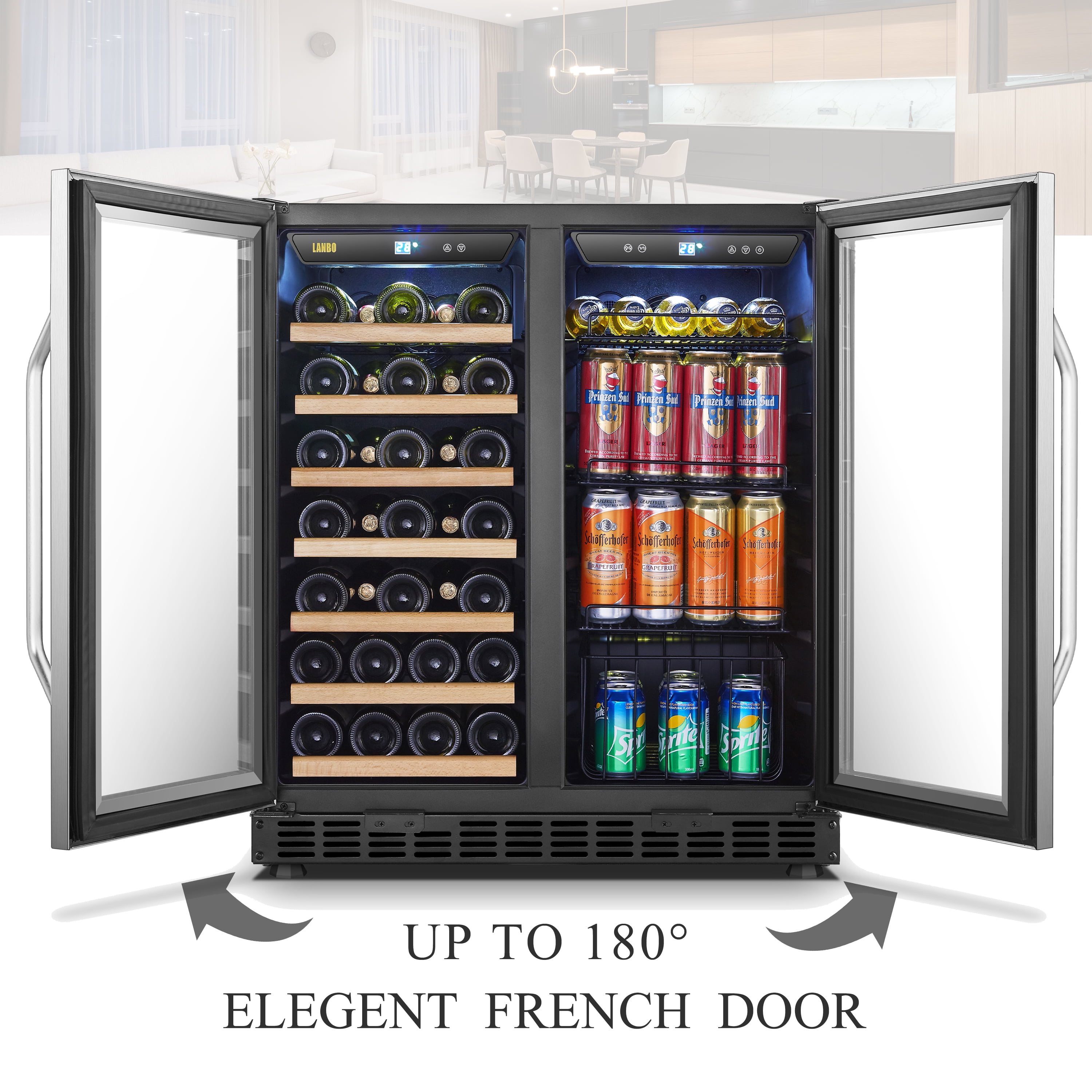 Lanbo Dual Zone Under Counter Wine Cooler