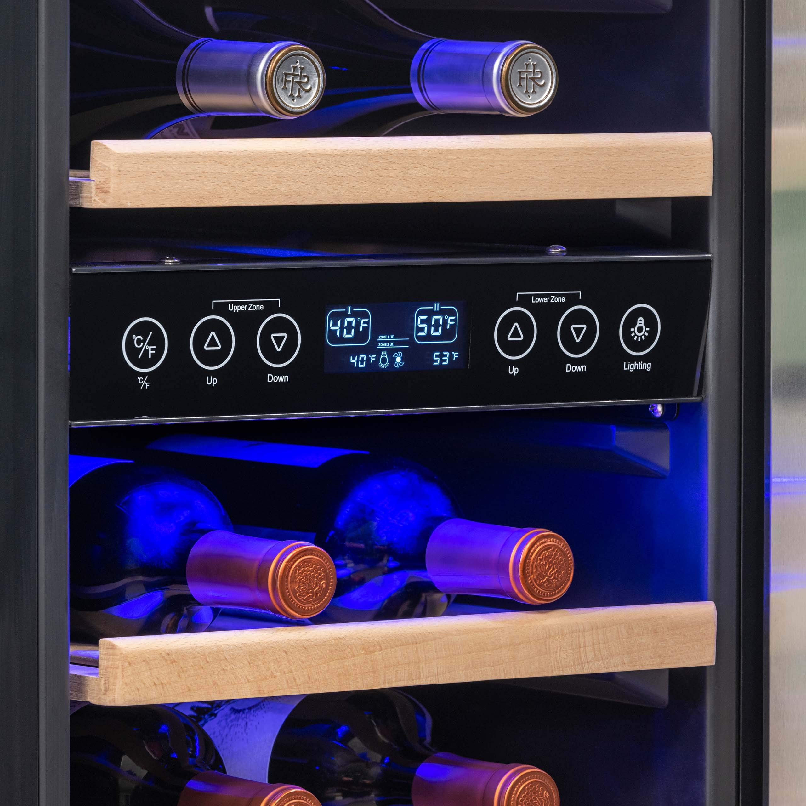 15in Dual Zone Wine Fridge in Stainless Steel