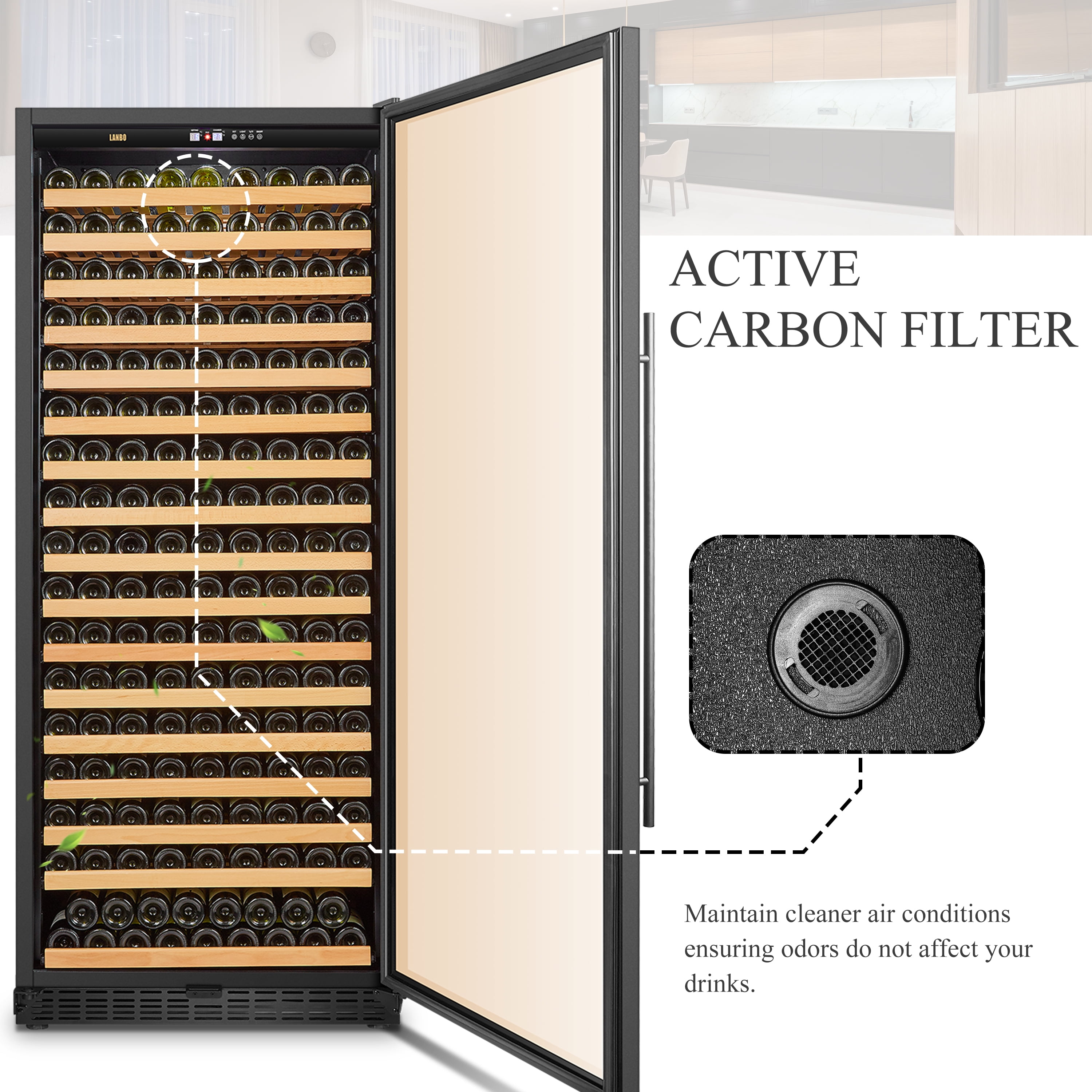 Lanbo 289 Bottle Single Zone Wine Cooler