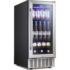 15" Built-in Wine Beverage Fridge Clear Glass Door