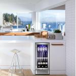 15" Built-in Wine Beverage Fridge Clear Glass Door