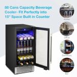 15" Built-in Wine Beverage Fridge Clear Glass Door