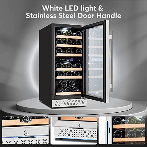 Tylza 30-Bottle Dual Zone Wine Fridge