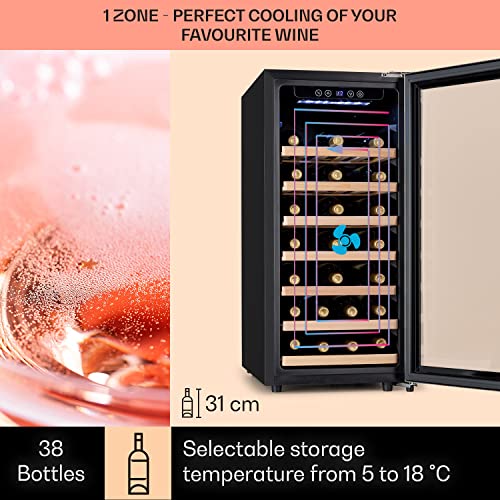 Klarstein Wine Cooler with Glass Door - 38 Bottles