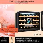 Klarstein Vinsider Built-in Wine Cooler: Onyx, 24 Bottles