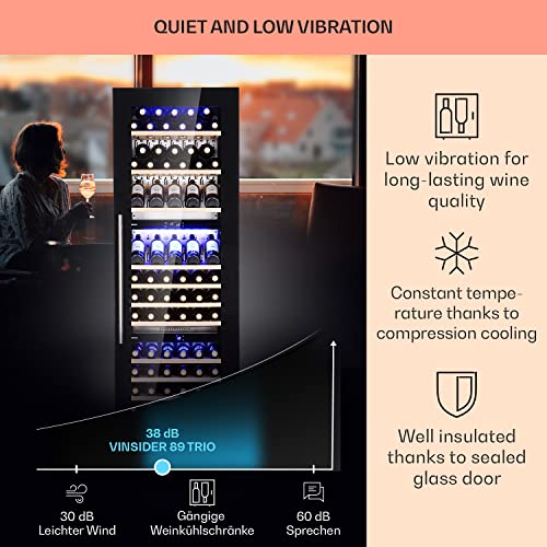 Klarstein 3-Zone Wine Cooler for 89 Bottles