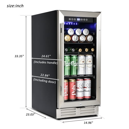 15" Beverage Fridge: Wine & Cans