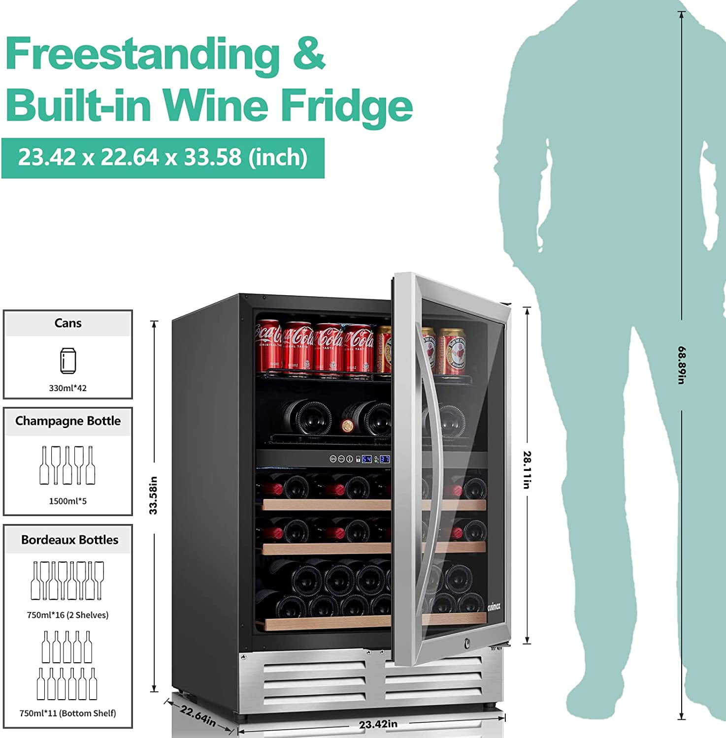 Dual Zone Wine and Beverage Fridge