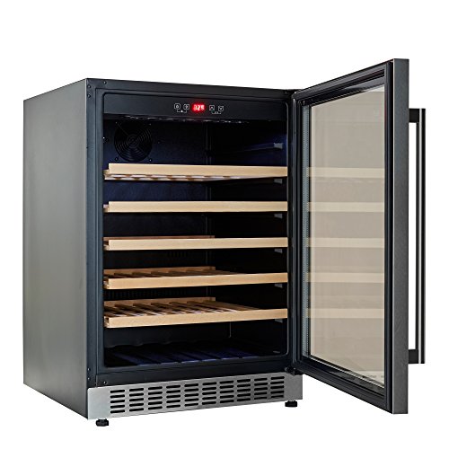 Cookology 60cm Stainless Steel Wine Cooler for 54 Bottles